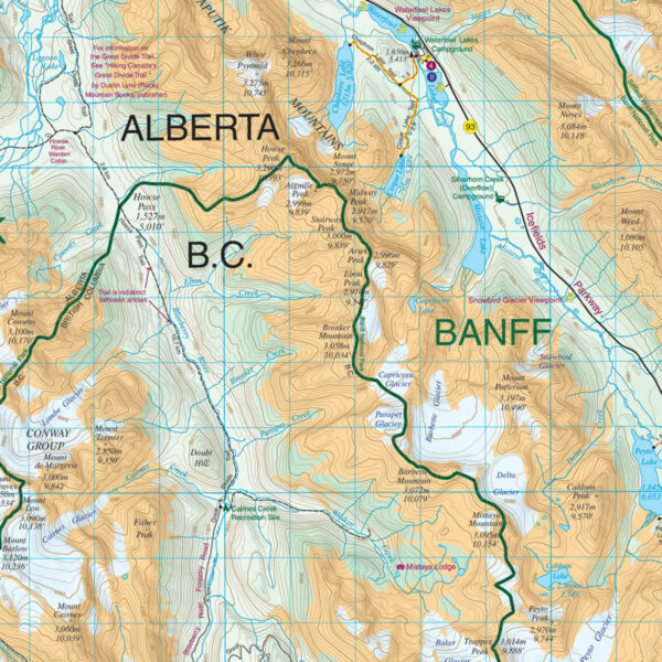 Gem Trek Bow Lake Saskatchewan Crossing Map