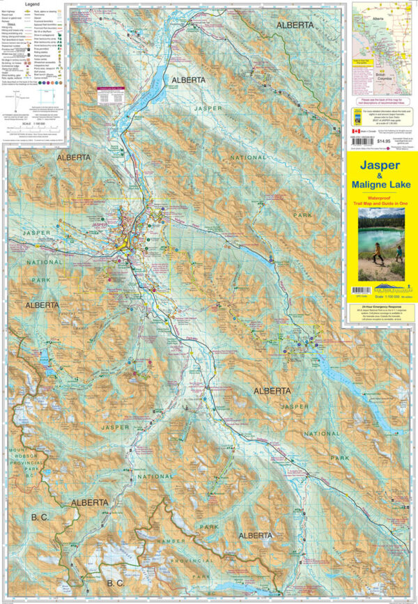 Gem Trek Jasper Maligne Lake Map