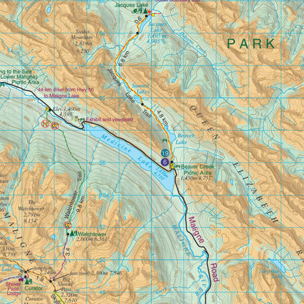 Gem Trek Jasper Maligne Lake Map