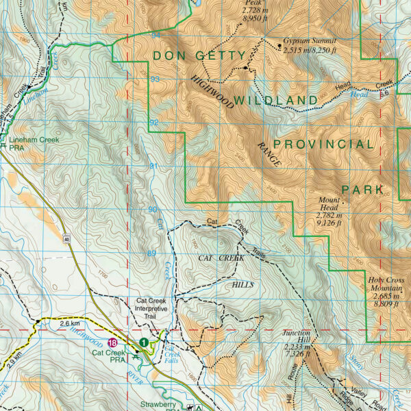 Highwood Cataract Creek Map Gem Trek Maps