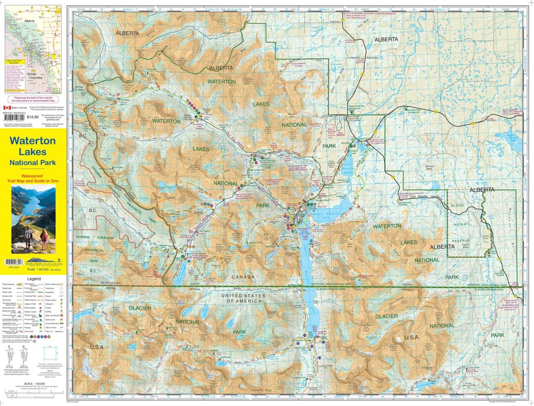 Waterton Lakes National Park Map Canadian Rockies