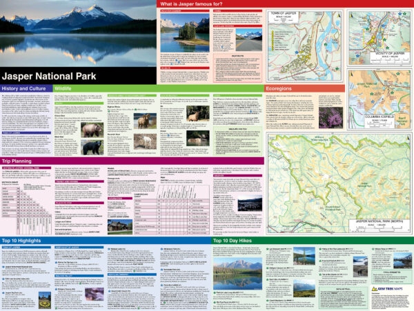 Jasper National Park map by Gem Trek Maps